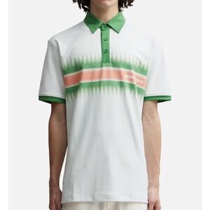 BOGEY BOYS GRADIENT STRIPE ATHLETIC POLO collared golf white men’s small NWT